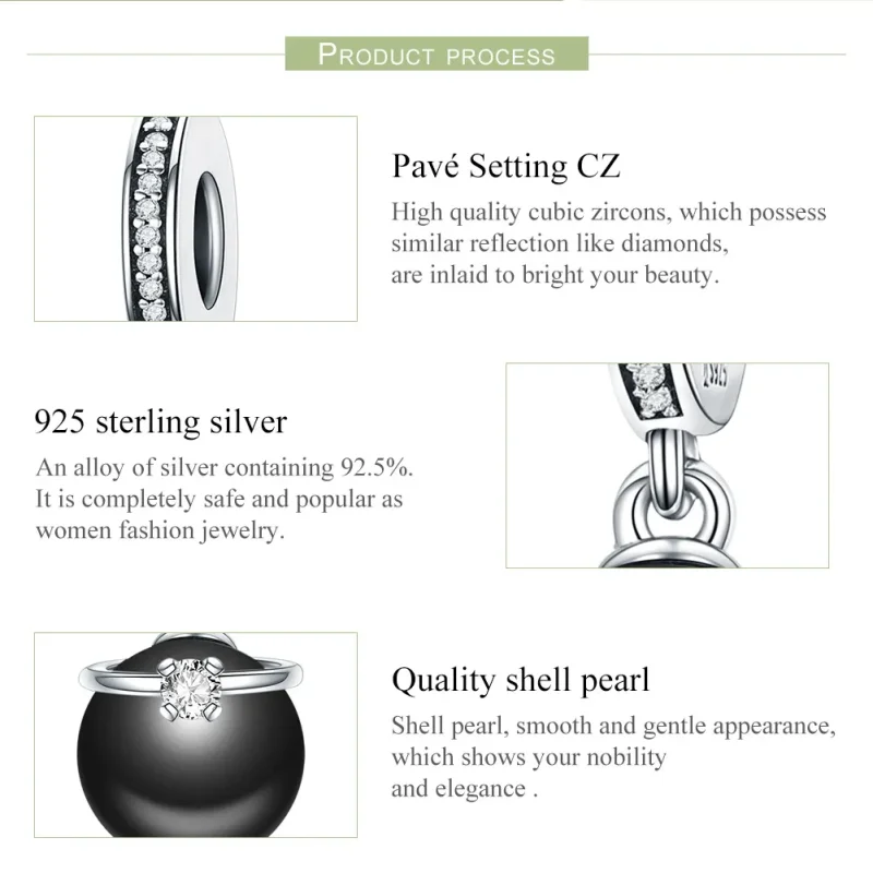 (image for) Pandora Style Silver Bangle Charm, Prestige Pearls - SCC572 - View 8