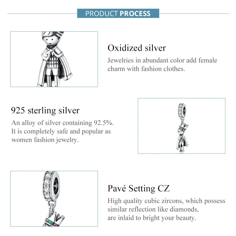 (image for) Pandora Style Silver Bangle Charm, Prince of The Sea - SCC1584 - View 7