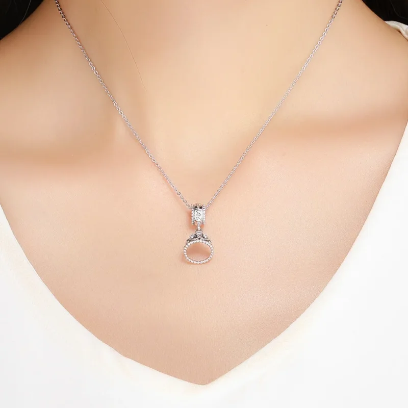 (image for) Pandora Style Silver Bangle Charm, Princess Crown - SCC739 - View 5