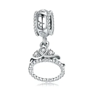 (image for) Pandora Style Silver Bangle Charm, Princess Crown - SCC739