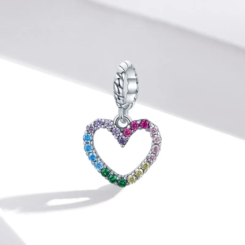 (image for) Pandora Style Silver Bangle Charm, Rainbow Love - SCC1851 - View 2