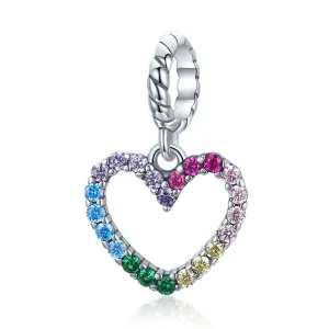 (image for) Pandora Style Silver Bangle Charm, Rainbow Love - SCC1851