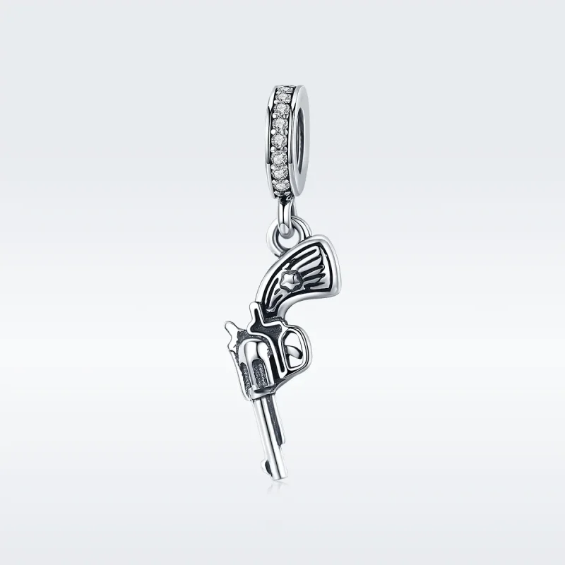 (image for) Pandora Style Silver Bangle Charm, Revolver - SCC508 - View 2