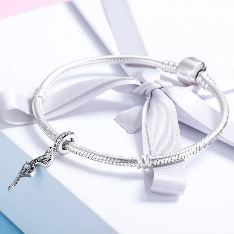 (image for) Pandora Style Silver Bangle Charm, Revolver - SCC508 - View 4