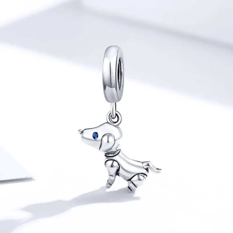 (image for) Pandora Style Silver Bangle Charm, Robot Dog - SCC1468 - View 2