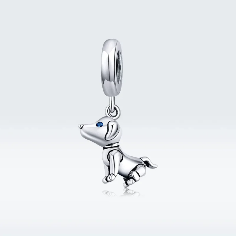 (image for) Pandora Style Silver Bangle Charm, Robot Dog - SCC1468 - View 5