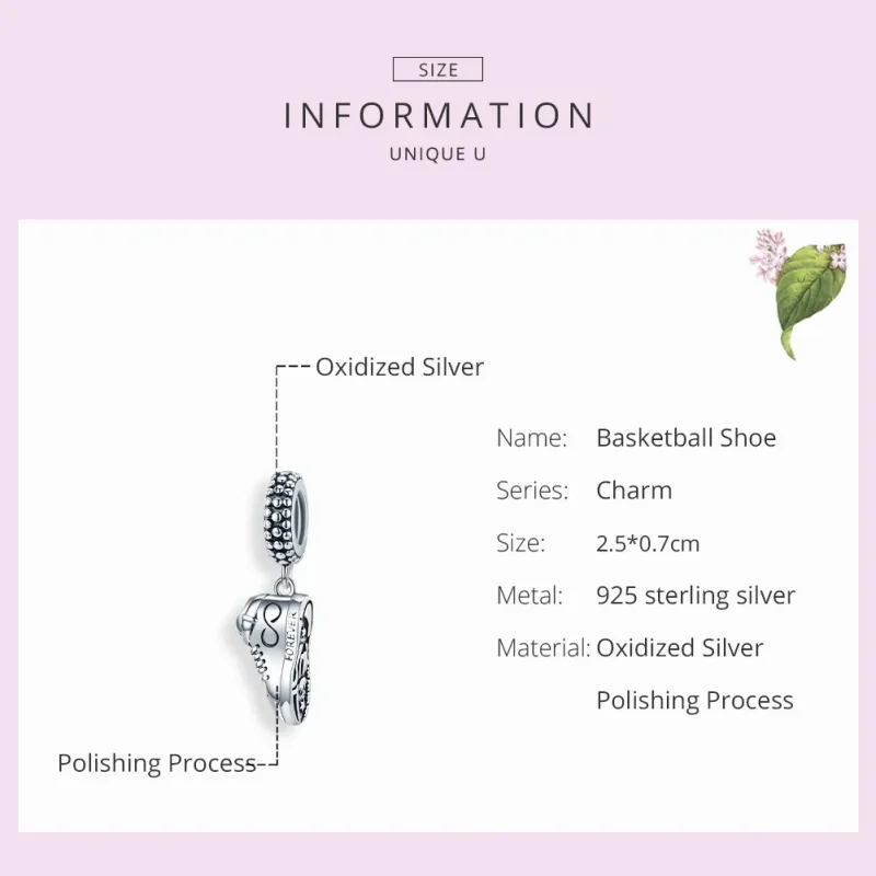 (image for) Pandora Style Silver Bangle Charm, Running Sneaker - SCC1541 - View 7