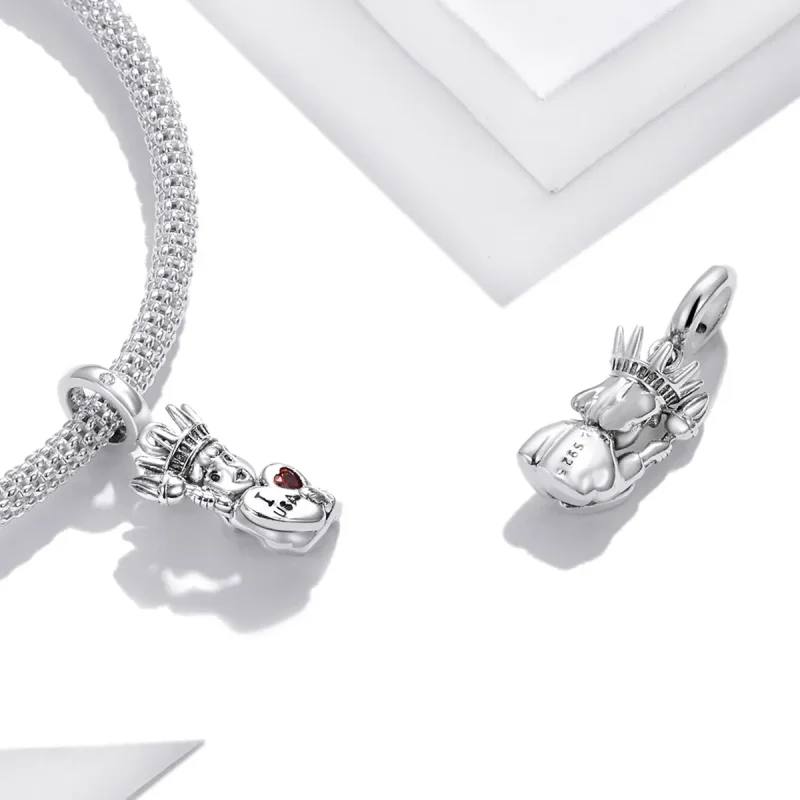 (image for) Pandora Style Silver Bangle Charm - SCC1883 - View 4