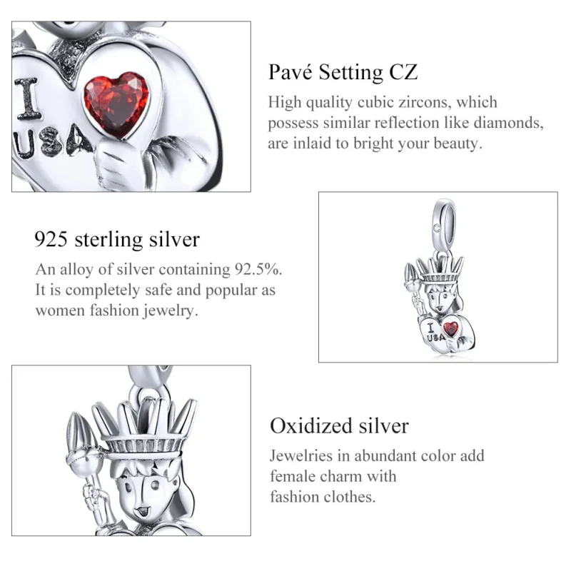 (image for) Pandora Style Silver Bangle Charm - SCC1883 - View 8