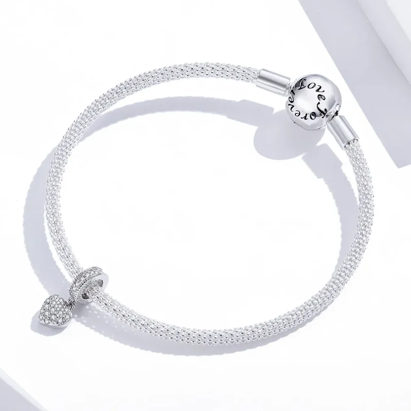 (image for) Pandora Style Silver Bangle Charm, Shiny Love - BSC211 - View 2