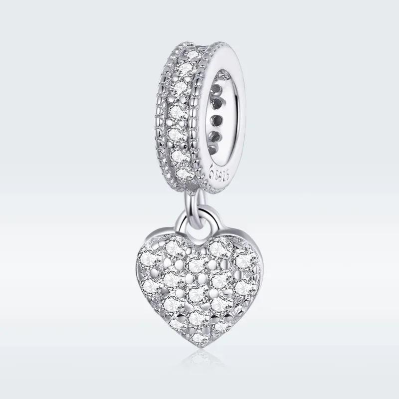 (image for) Pandora Style Silver Bangle Charm, Shiny Love - BSC211 - View 4