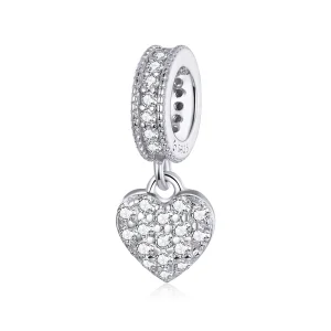 (image for) Pandora Style Silver Bangle Charm, Shiny Love - BSC211