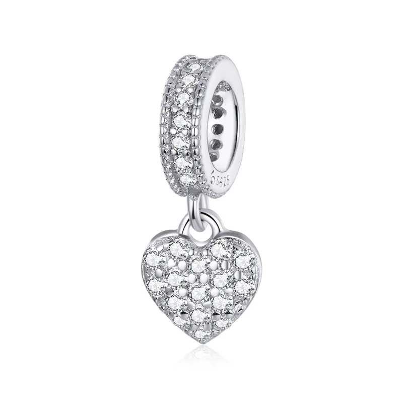 (image for) Pandora Style Silver Bangle Charm, Shiny Love - BSC211 - Product Image