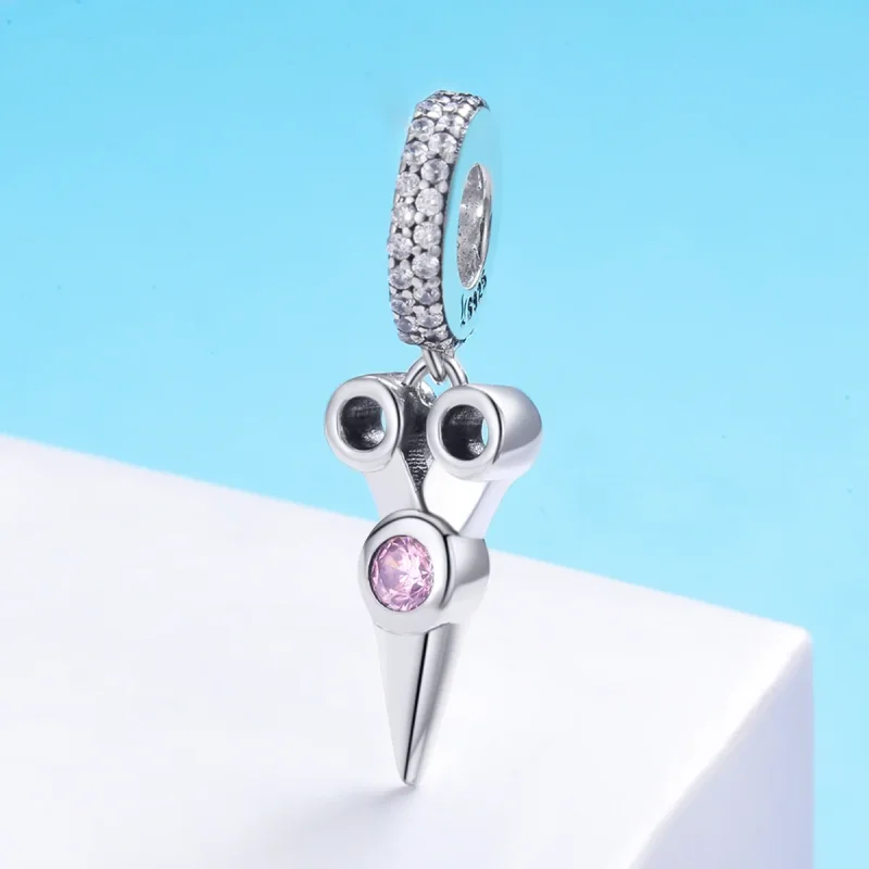 (image for) Pandora Style Silver Bangle Charm, Small Hair Stylist Scissors - SCC656 - View 3