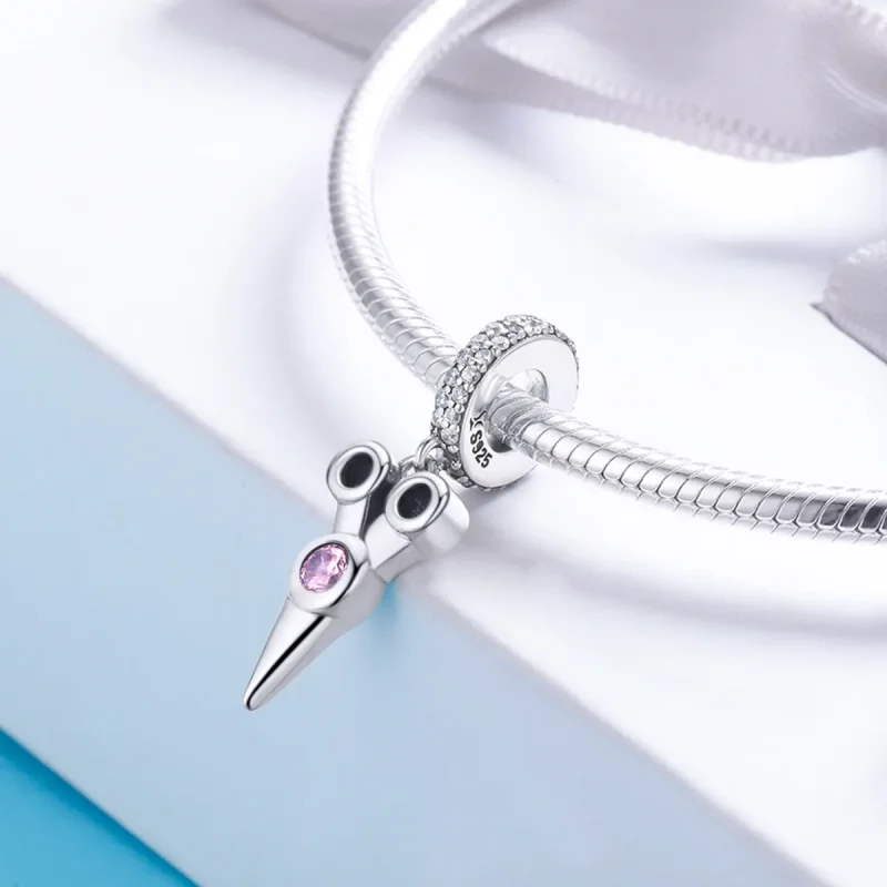 (image for) Pandora Style Silver Bangle Charm, Small Hair Stylist Scissors - SCC656 - View 4