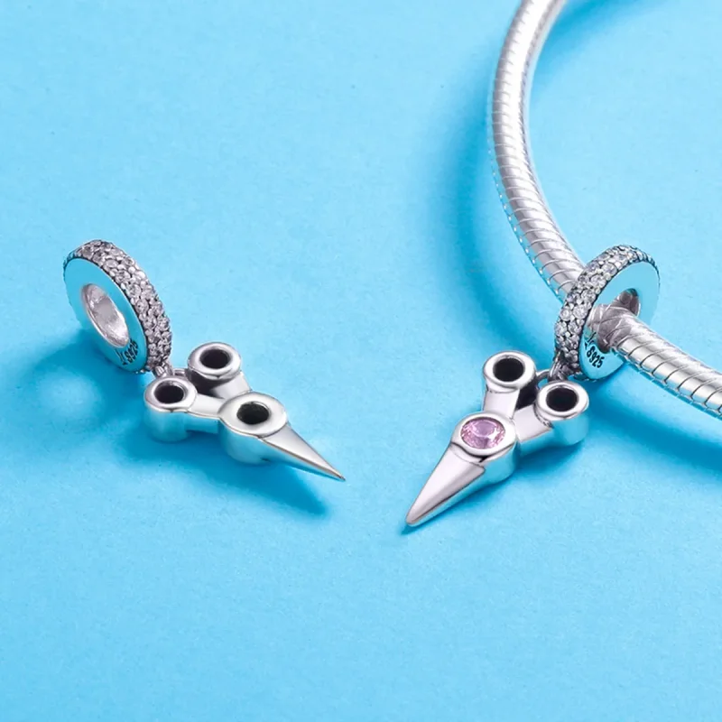 (image for) Pandora Style Silver Bangle Charm, Small Hair Stylist Scissors - SCC656 - View 5