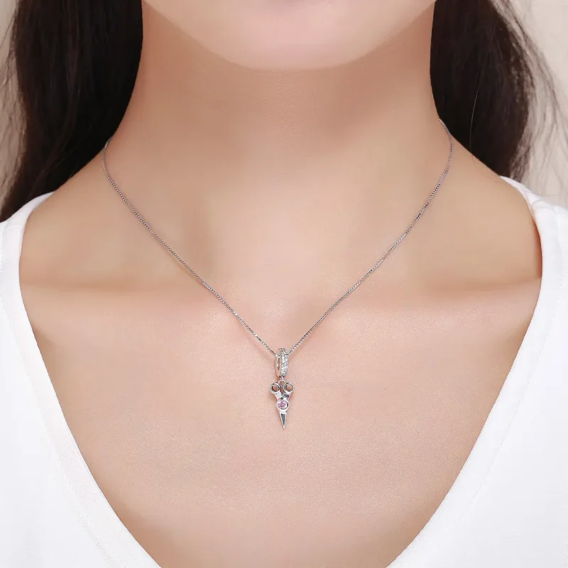 (image for) Pandora Style Silver Bangle Charm, Small Hair Stylist Scissors - SCC656 - View 6