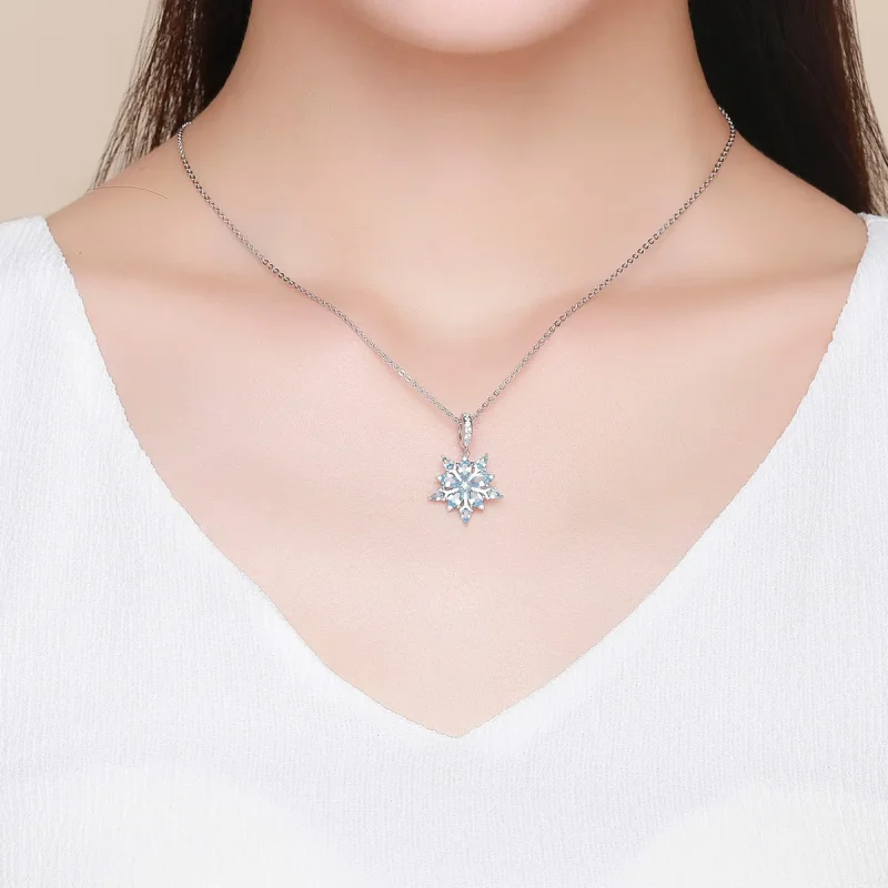 (image for) Pandora Style Silver Bangle Charm, Snowflakes - SCC940 - View 5