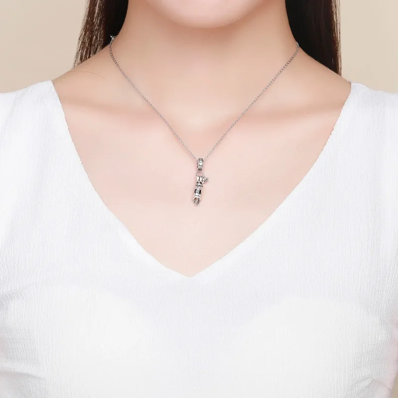 (image for) Pandora Style Silver Bangle Charm, Sticky Cat - SCC930 - View 5