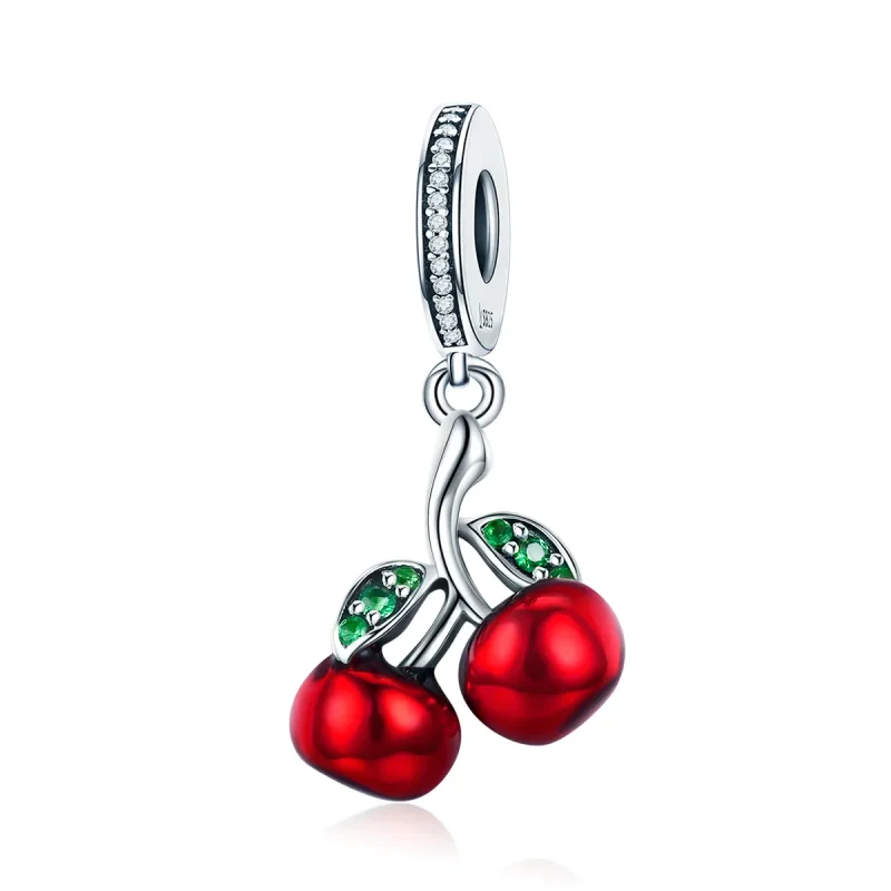 (image for) Pandora Style Silver Bangle Charm, Summer Cherries - SCC784 - Product Image