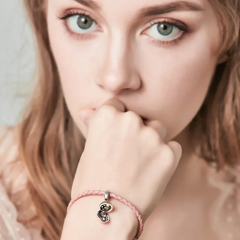 (image for) Pandora Style Silver Bangle Charm, Surprise of Love - SCC689 - View 5