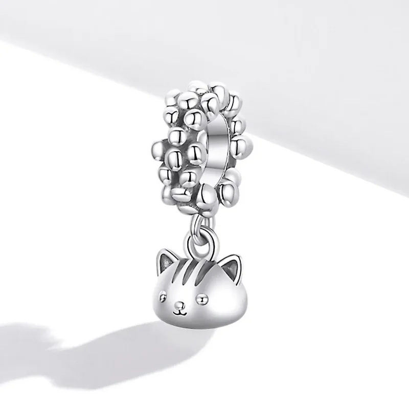 (image for) Pandora Style Silver Bangle Charm, Swing The Kitten - SCC1871 - View 2