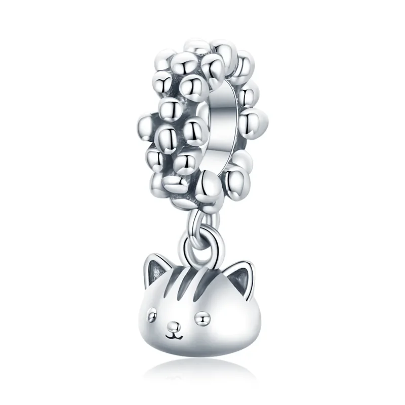 (image for) Pandora Style Silver Bangle Charm, Swing The Kitten - SCC1871 - Product Image