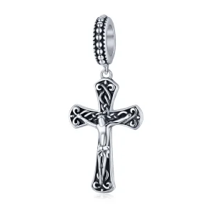 (image for) Pandora Style Silver Bangle Charm, The Cross of Jesus - SCC1407