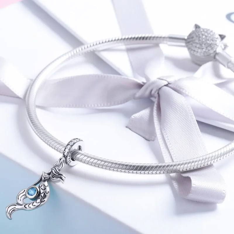 (image for) Pandora Style Silver Bangle Charm, The Thought of Mermaids - SCC824 - View 4