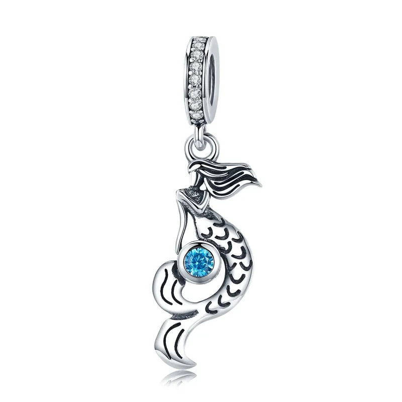 (image for) Pandora Style Silver Bangle Charm, The Thought of Mermaids - SCC824 - Product Image