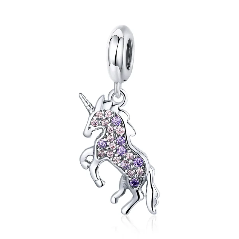 (image for) Pandora Style Silver Bangle Charm, Unicorn - SCC996 - Product Image