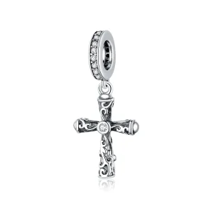 (image for) Pandora Style Silver Bangle Charm, Vintage Cross - BSC313