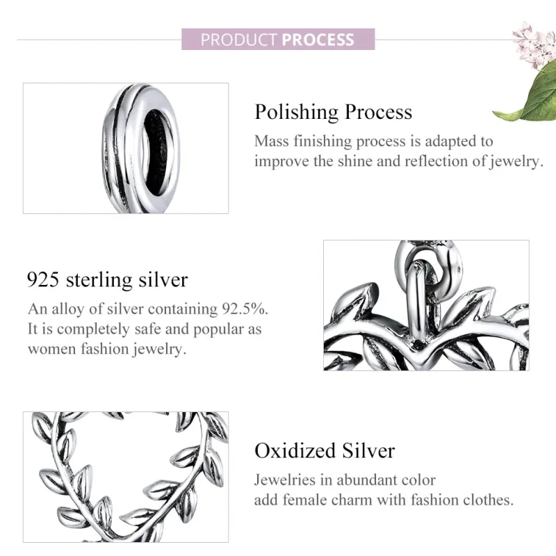(image for) Pandora Style Silver Bangle Charm, Weave Love - SCC1520 - View 8