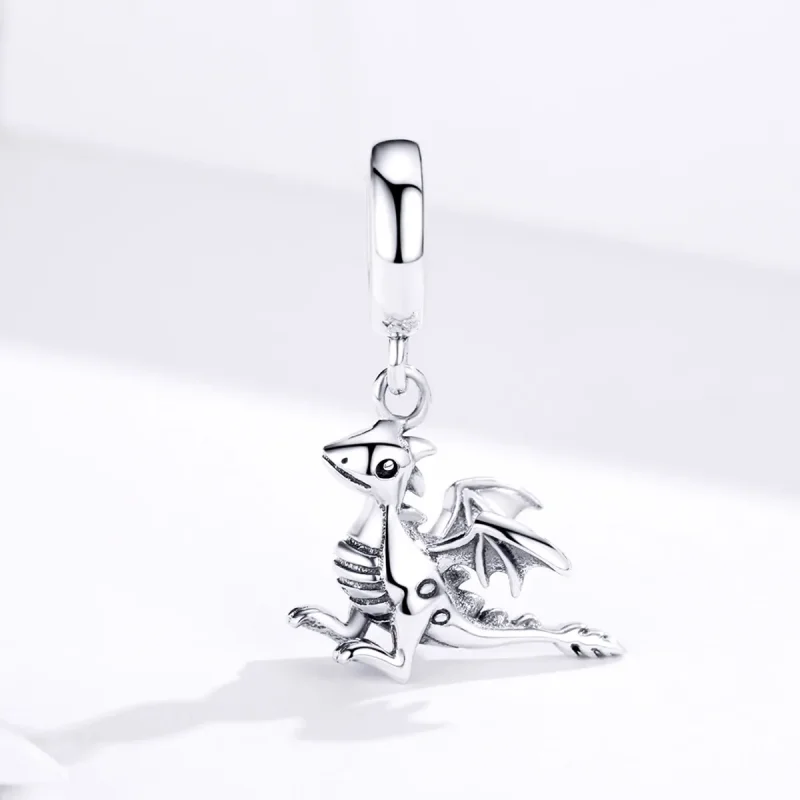 (image for) Pandora Style Silver Bangle Charm, You Are Magic Dragon - SCC1322 - View 2
