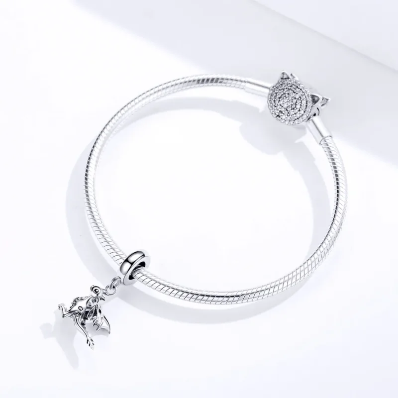 (image for) Pandora Style Silver Bangle Charm, You Are Magic Dragon - SCC1322 - View 3