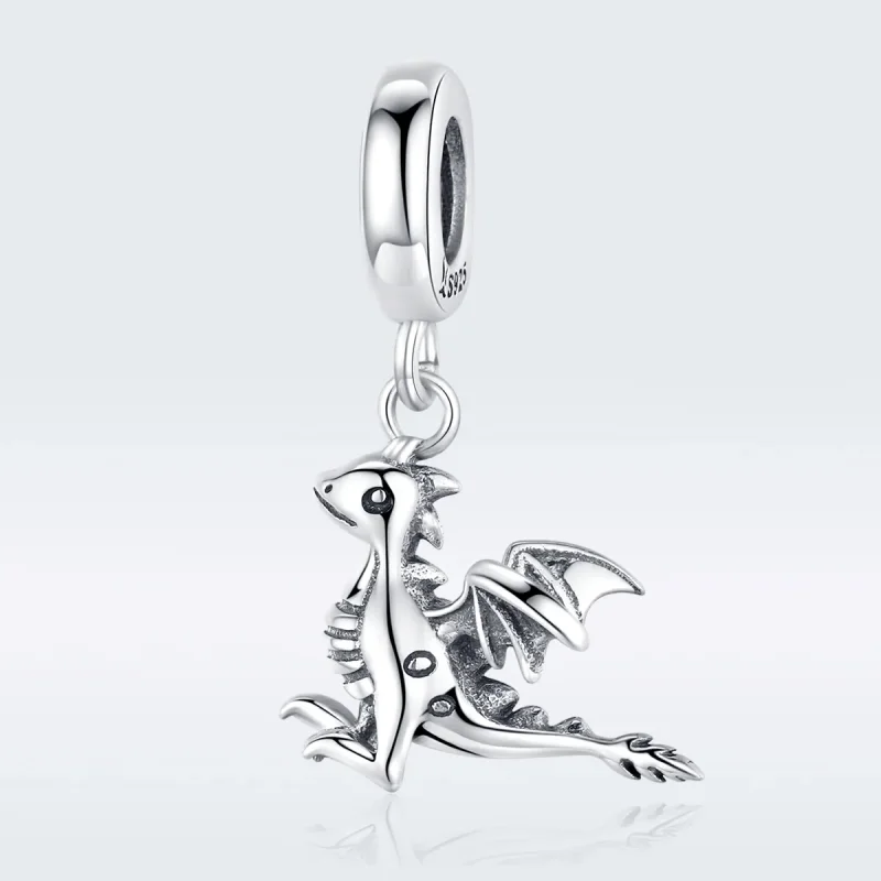 (image for) Pandora Style Silver Bangle Charm, You Are Magic Dragon - SCC1322 - View 5