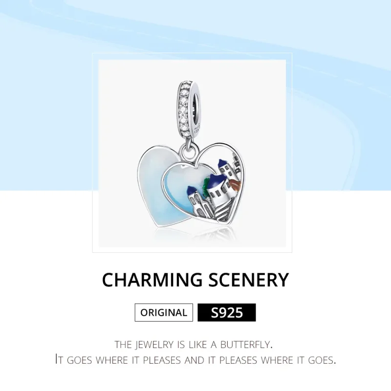 (image for) Pandora Style Silver Dangle Charm, Charming Scenery, Multicolor Enamel - SCC1742 - View 6