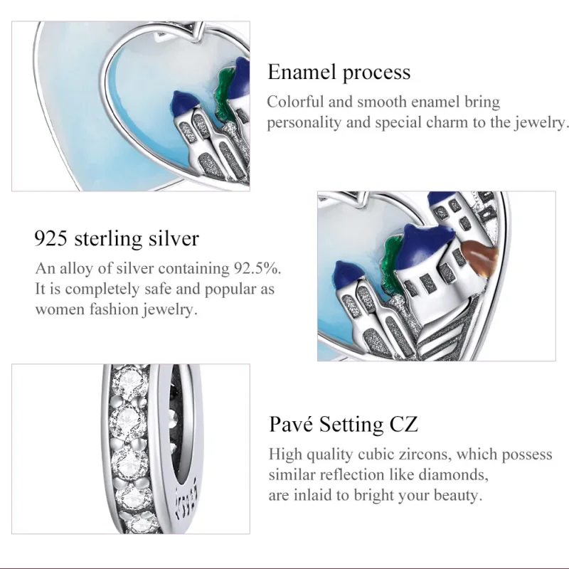 (image for) Pandora Style Silver Dangle Charm, Charming Scenery, Multicolor Enamel - SCC1742 - View 7