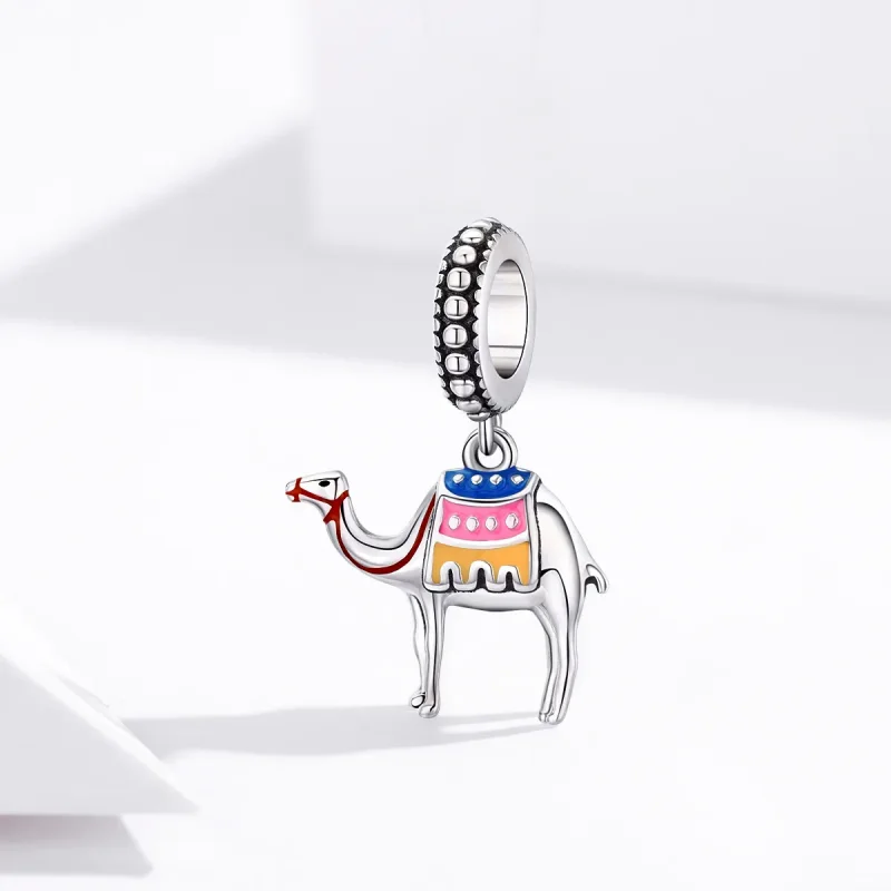 (image for) Pandora Style Silver Dangle Charm, Camel, Multicolor Enamel - SCC1376 - View 3