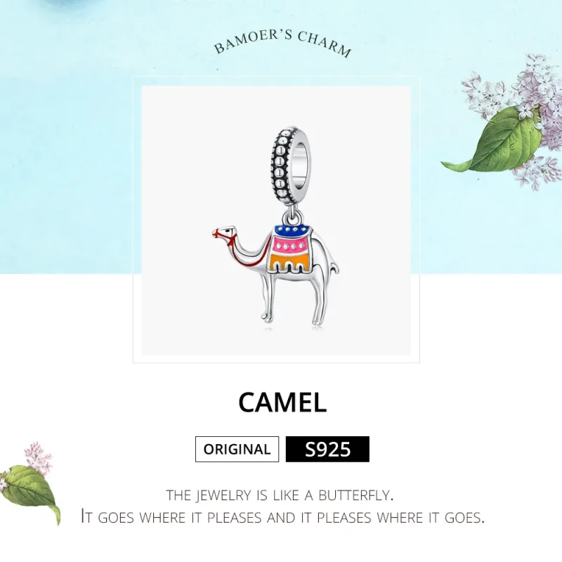 (image for) Pandora Style Silver Dangle Charm, Camel, Multicolor Enamel - SCC1376 - View 6