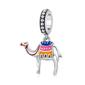 (image for) Pandora Style Silver Dangle Charm, Camel, Multicolor Enamel - SCC1376