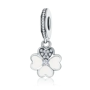 (image for) Pandora Style Silver Dangle Charm, Clover, Enamel - SCC259