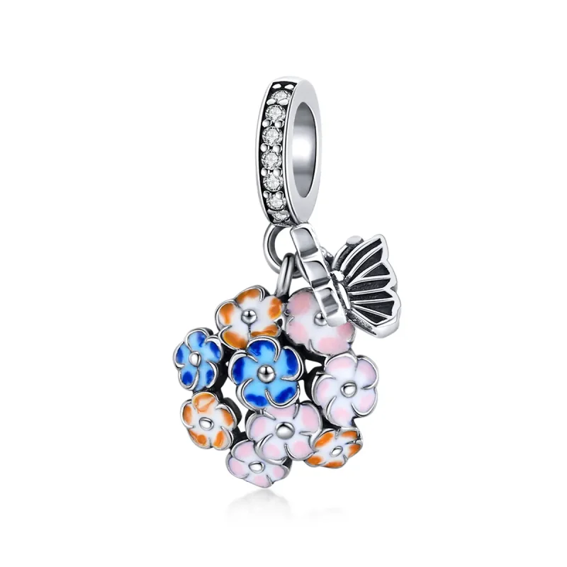 (image for) Pandora Style Silver Dangle Charm, Colorful Garden, Multicolor Enamel - SCC1702 - Product Image