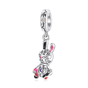 (image for) Pandora Style Silver Dangle Charm, Cyberpunk - Mechanical Rabbit, Multicolor Enamel - SCC1841