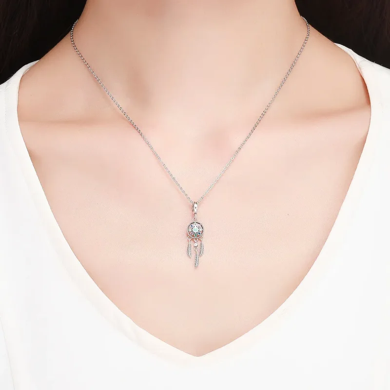 (image for) Pandora Style Silver Dangle Charm, Dreamcatcher, Multicolor Enamel - SCC961 - View 5