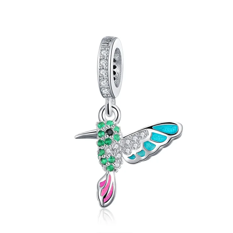 (image for) Pandora Style Silver Dangle Charm, Kingfisher, Multicolor Enamel - SCC991 - Product Image