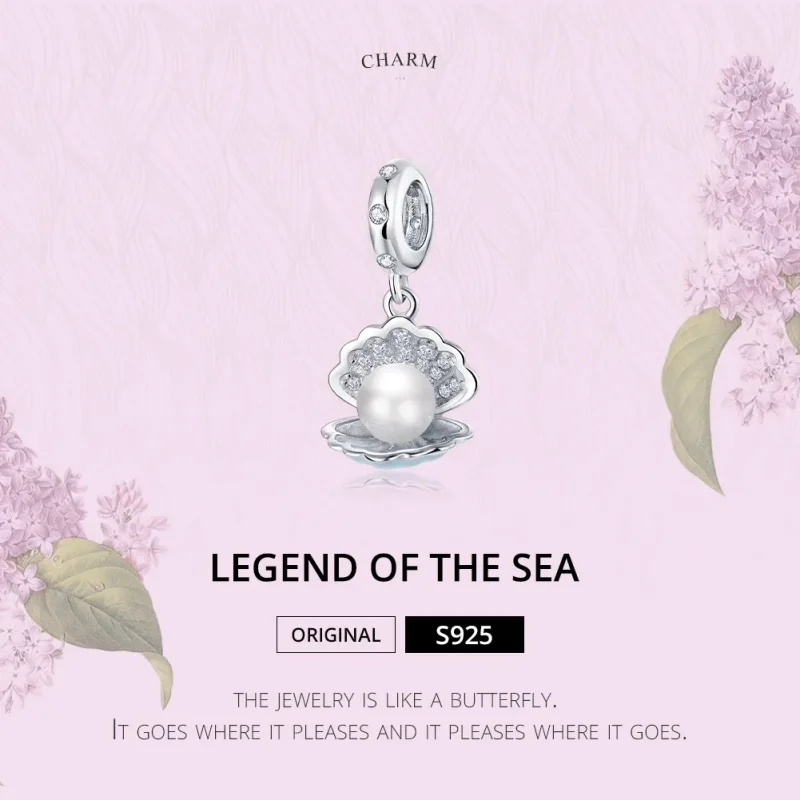 (image for) Pandora Style Silver Dangle Charm, Legend of The Sea, Enamel - BSC242 - View 6