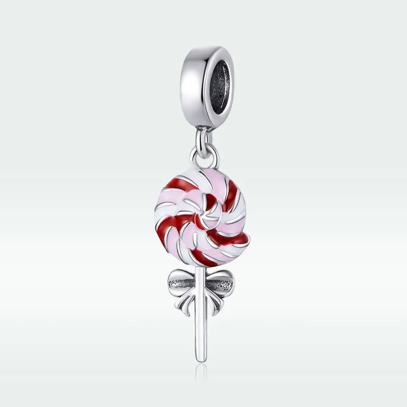 (image for) Pandora Style Silver Dangle Charm, Lollipop, Multicolor Enamel - SCC1491 - View 5