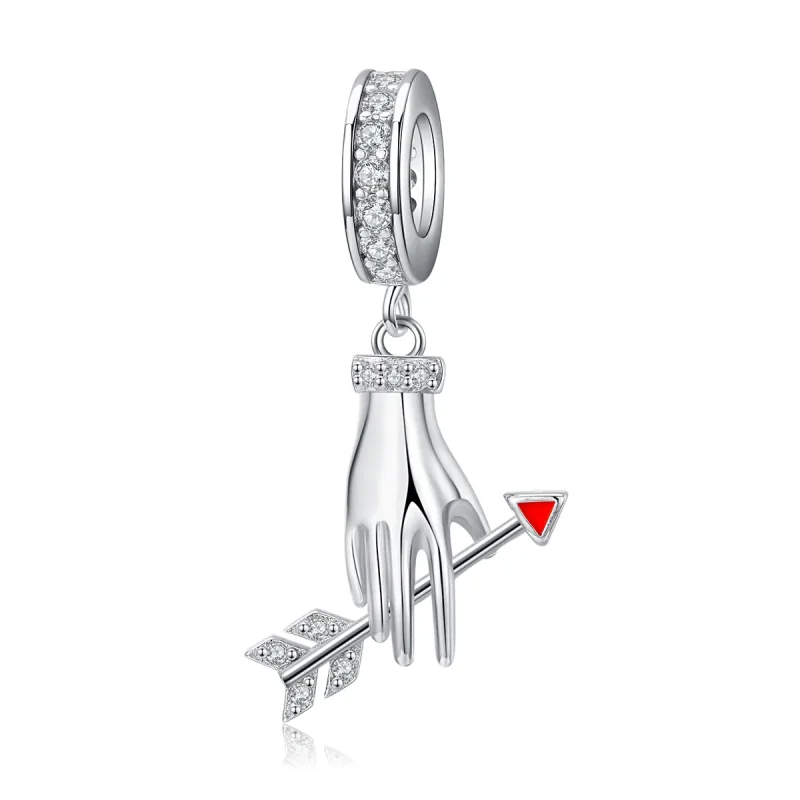 (image for) Pandora Style Silver Dangle Charm, Love Arrow, Red Enamel - SCC1375 - Product Image