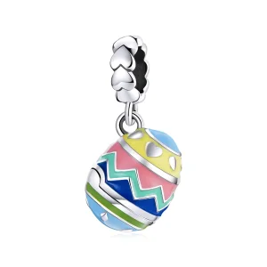 (image for) Pandora Style Silver Dangle Charm, Lucky Eggs, Multicolor Enamel - SCC1753